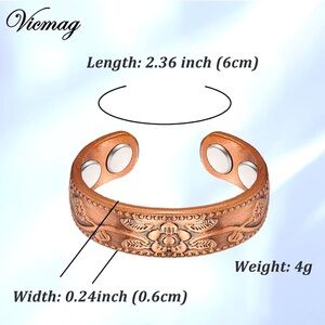 100% Solid Pure Copper Magnetic Ring